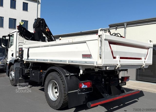 Trójstronna wywrotka MAN 18.320 TGM, HIAB 118, Funk, Greifer, sofort