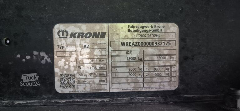 Ticari araç Krone AZ 18F Standard-Lafette