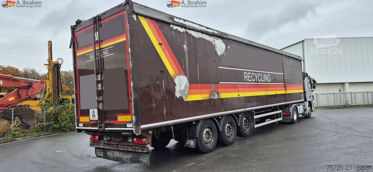 Yürüyen tabanlı yarı römork Knapen KT01 Voll fahrbereit leichter Brandschaden, Boden ok