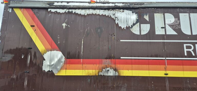 Yürüyen tabanlı yarı römork Knapen KT01 Voll fahrbereit leichter Brandschaden, Boden ok