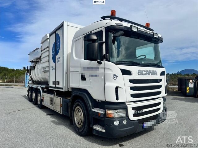 Vehículo de succión Scania G480 8x4 Tridem Vacuum Truck with EUR-MARK Body –