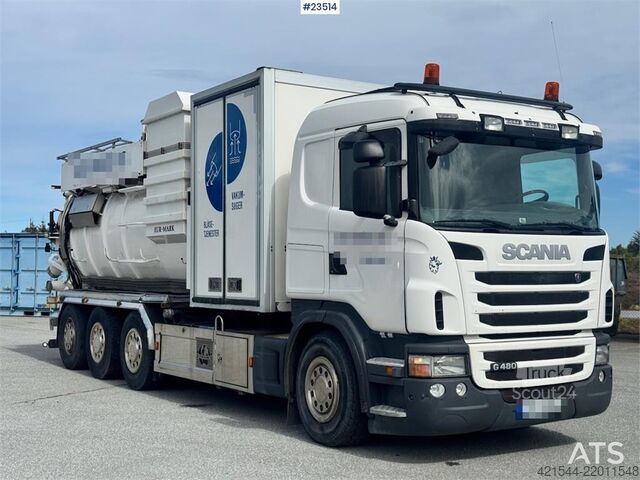 Vehículo de succión Scania G480 8x4 Tridem Vacuum Truck with EUR-MARK Body –