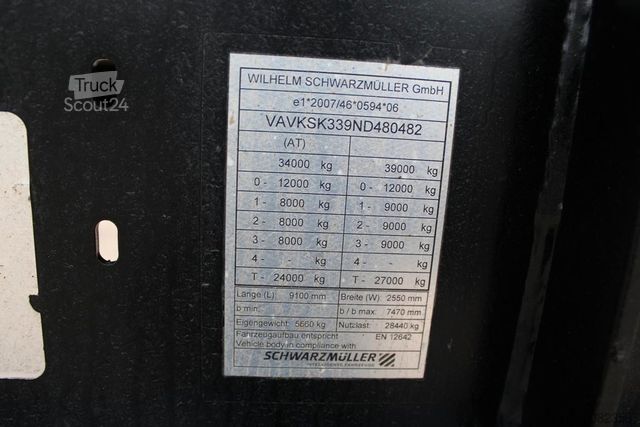 Savivartis puspriekabė SCHWARZMÜLLER Kippmulde ALU mit STAHLEINLAGE 2 X LIFT Nr.: 482