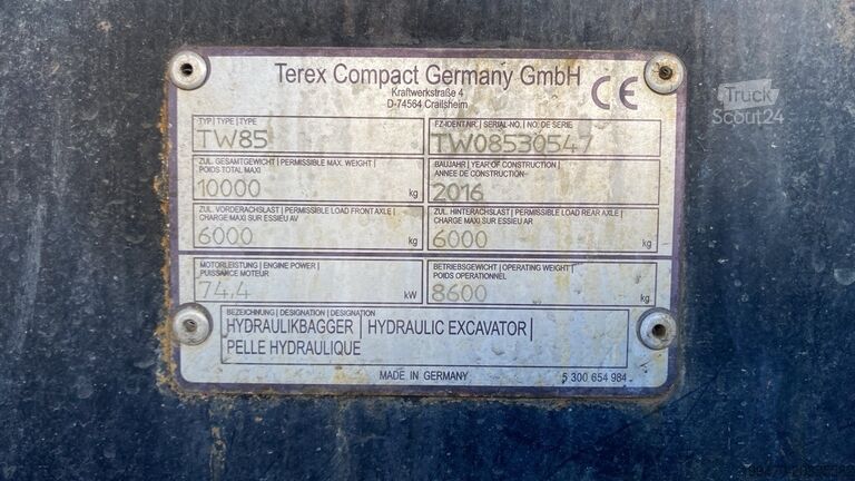 Kolový bagr Terex Tw 85 Schaeff with 3 buckets and forks