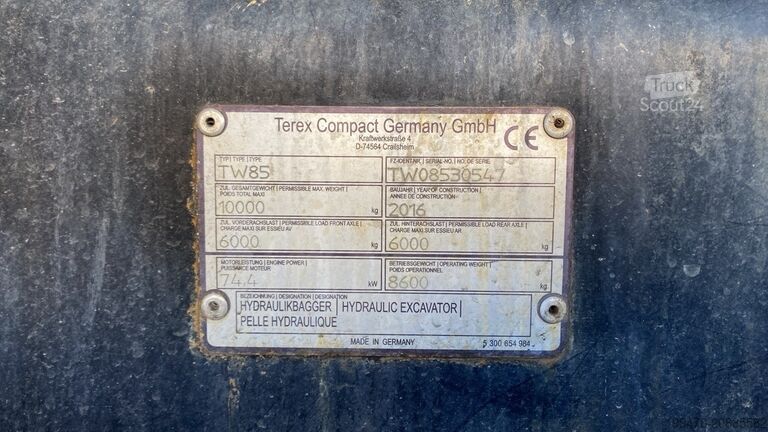 Kolový bagr Terex Tw 85 Schaeff with 3 buckets and forks