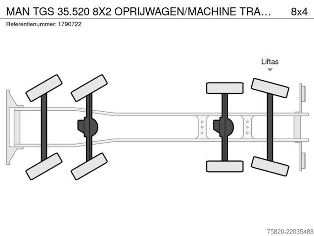 Fourgon porte-voitures MAN TGS 35.520 8X2 OPRIJWAGEN/MACHINE TRANSPORTER/P...