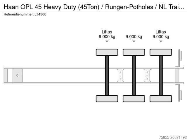 Plattformanhänger Haan OPL 45 Heavy Duty (45Ton) / Rungen-Potholes / N...