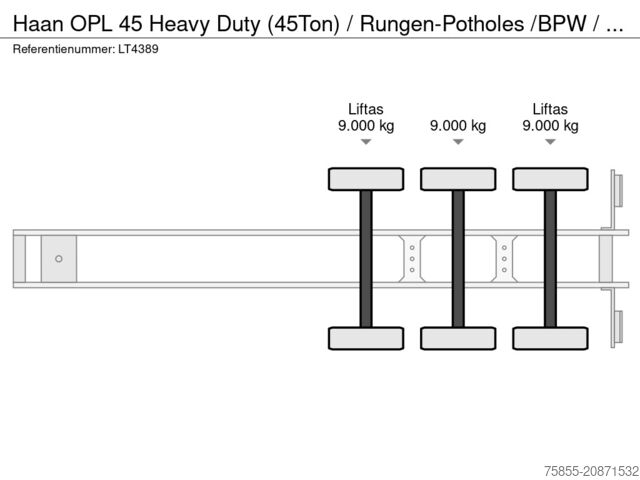 Plattformanhänger Haan OPL 45 Heavy Duty (45Ton) / Rungen-Potholes /BP...