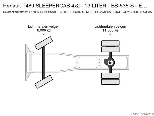 Standard-SZM Renault T480 SLEEPERCAB 4x2 - 13 LITER - BB-535-S - EUR...