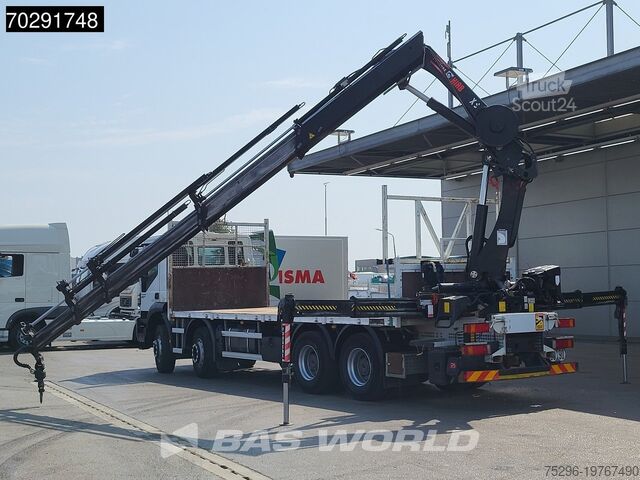 Plataforma de carga Iveco Trakker 410 8X4 HIAB 211 EP-4 HIDUO Crane Steel...