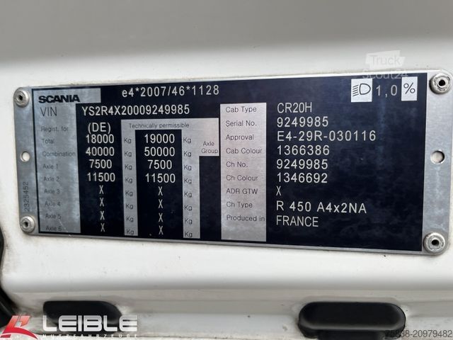 Standaard trekker SCANIA R 450A4x2NA*Retarder*Standklima*2x Tank*DTCO4.1*