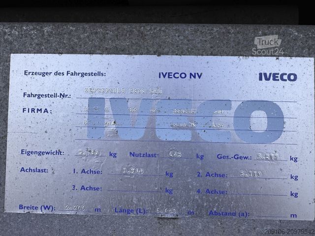 Dubă cu caroserie tip cutie IVECO Dayli 35C17 Koffer 3,5 T Klima