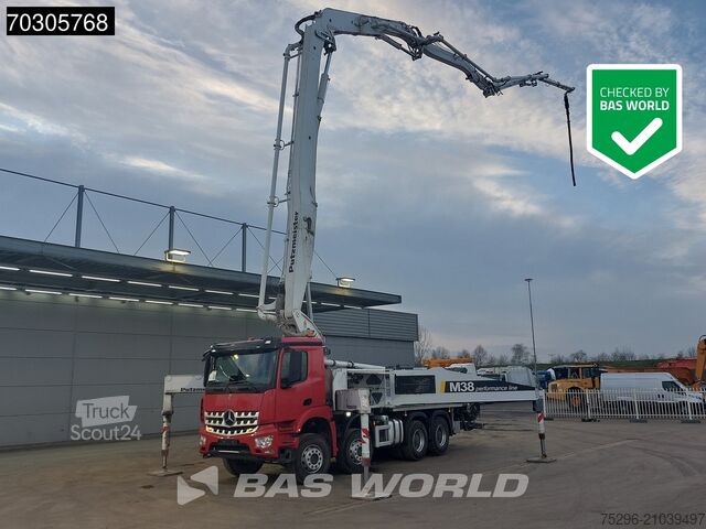 Pompe à béton Mercedes Arocs 3240 8X4 38mtr Putzmeister BSF 38-5 16 H ...