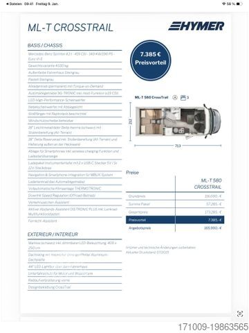 Autorulotă semi-integrată HYMER/ERIBA ML-T CrossTrail 580 4x4 Winterpaket XL Bett