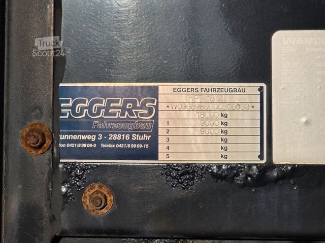Open trailer with tarp Eggers HPT 18ZL / TIEFBETT !!!!