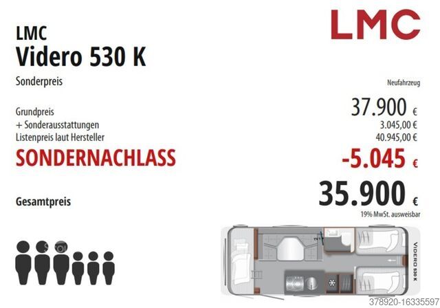 Przyczepa kempingowa LMC Videro 530 K Sonderpreis