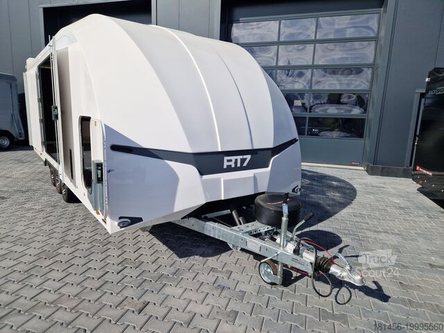 Remorque porte-voiture Brian James Trailers Race Transporter 7 weiß Tridem Neu