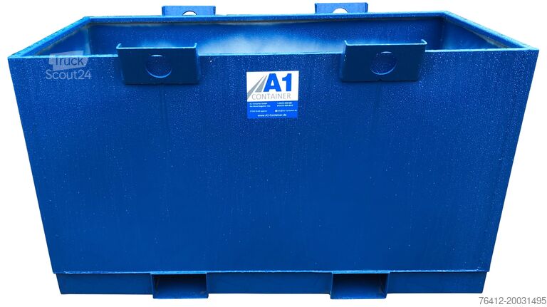 Výmenný kontajner A1 Container Metallbox 2 m³ - stapelbar - RAL 5010 Enzianblau