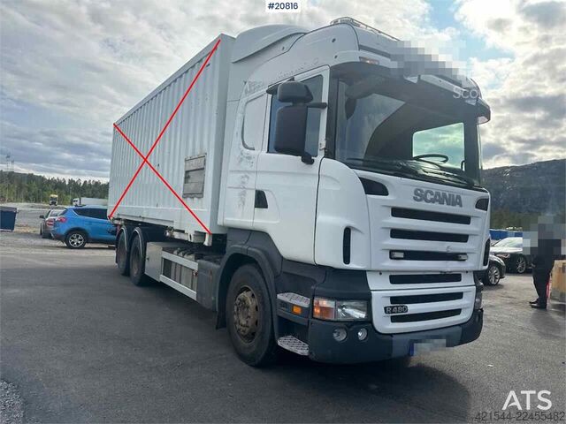 BDF-system Scania R480 3 axle container truck with/ lift.
