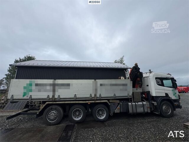 Автокран Scania P124 Tridem Hooklift & Crane Truck – Hooklift Cont