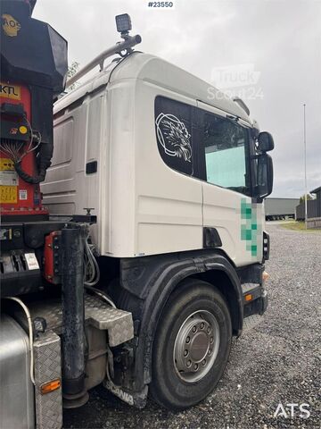 Автокран Scania P124 Tridem Hooklift & Crane Truck – Hooklift Cont