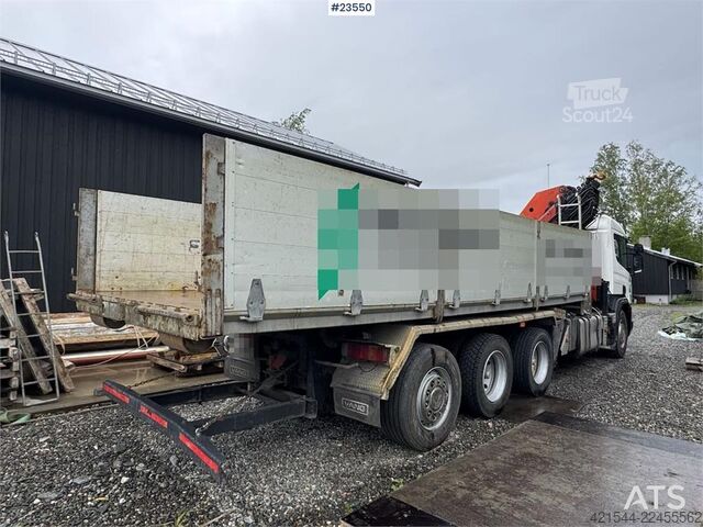 Автокран Scania P124 Tridem Hooklift & Crane Truck – Hooklift Cont