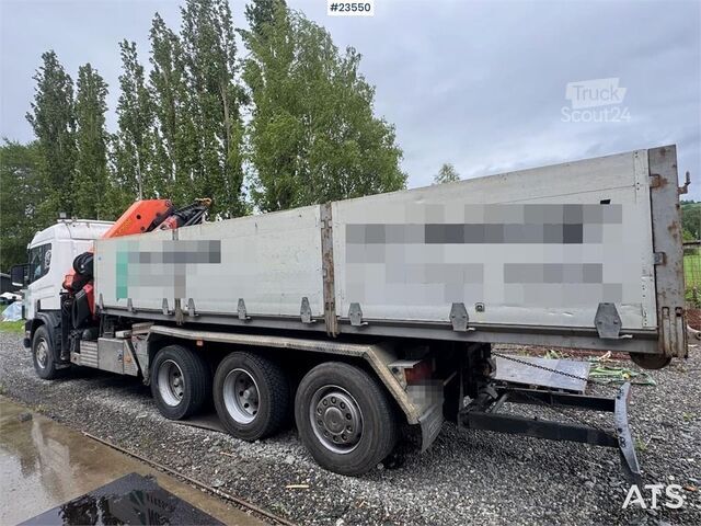 Автокран Scania P124 Tridem Hooklift & Crane Truck – Hooklift Cont