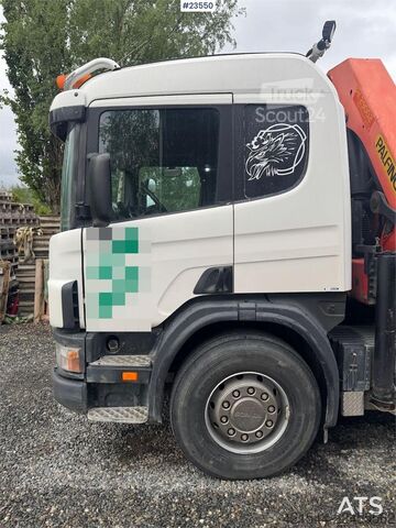 Автокран Scania P124 Tridem Hooklift & Crane Truck – Hooklift Cont