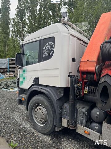 Автокран Scania P124 Tridem Hooklift & Crane Truck – Hooklift Cont