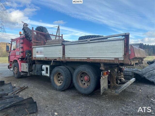 Kranwagen Scania P93H crane truck with 14 t/m crane and Laxo attach