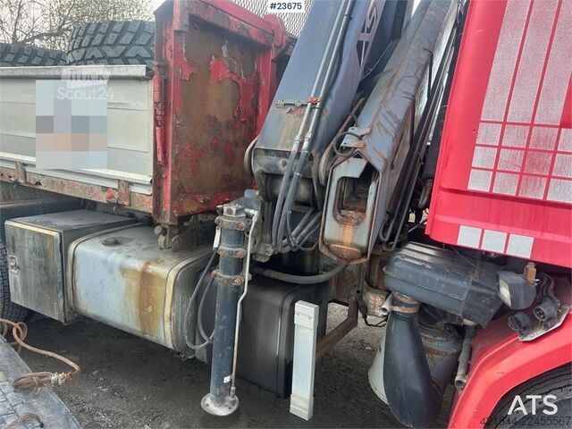 Kranbil Scania P93H crane truck with 14 t/m crane and Laxo attach