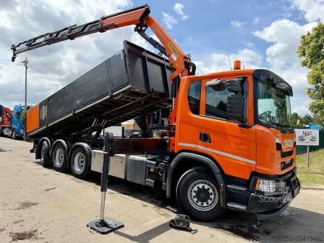Savivartis su kranu Scania G370 8x4 TIPPER + CRANE PALFINGER PK 19.001 SLD...