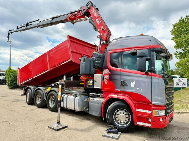 قلابة مع رافعة Scania G490 8x4 TRIDEM TIPPER + CRANE FASSI F275A.2.25...
