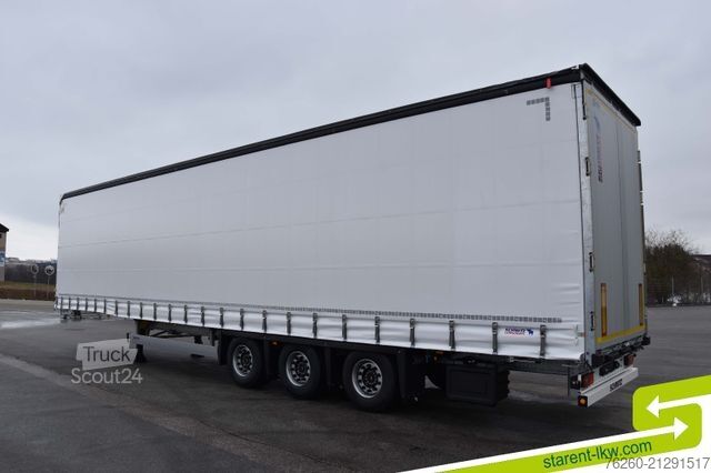 Auflieger mit Pritsche & Plane SCHMITZ CARGOBULL Megatrailer Hubdach Liftachse D.C.9.5 Zert MIETE