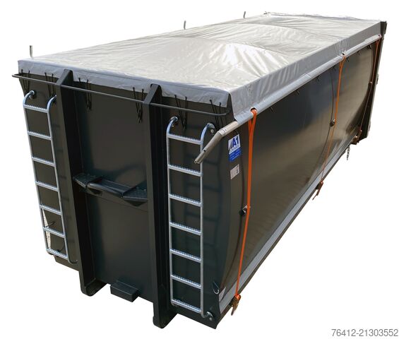 Kontejner s kavljem A1 Container ECOLINE 36 m³ ? Doppelflügeltür ? Rollplane ? 7016 Anthrazitgrau ? Abrollcontainer