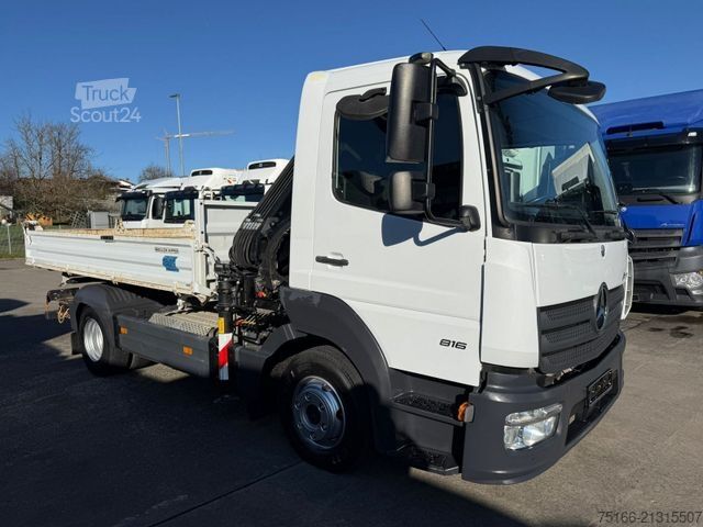 Camion équipé d'une grue MERCEDES-BENZ ATEGO 816 Kipper 3-Seiten*KRAN HIAB X 078*2xAHK