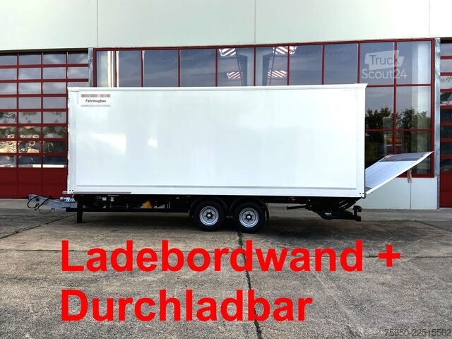 Przyczepa skrzyniowa Möslein TK0105D-L Weiß  Tandem Koffer, Ladebordwand 1,5 t + DurchladbarNeufahrzeug --