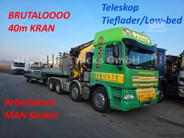 Standartinis vilkikas DAF CF 510 / 8X4 / 40m Effer Kran 850 / Arbeitskorb