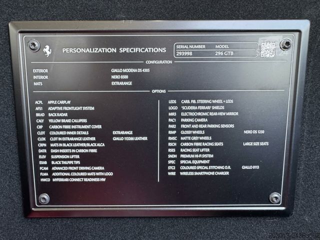 Fourgon FERRARI 296 GTB Coupe