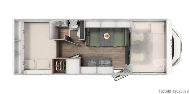 Autocaravana con alcoba SUNLIGHT A 70, 4t,Navi,RFK,Sat,TV,Markise,Perform Grey