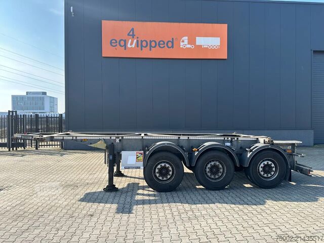 Container transportation Van Hool 3-ASSIGE OPLEGGER 20FT ADR CHASSIS / EMPTY WEIG...