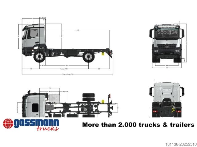 LKW-Fahrgestell Mercedes-Benz Arocs 1830/40 A 4x4, mehrfach vorhanden!