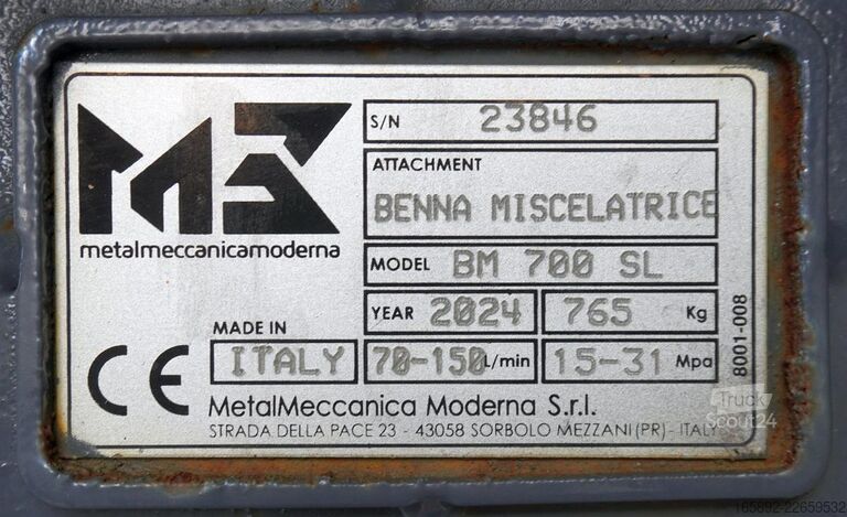 възможен мотокар METALMECCANICAMODERNA BM 700 SL / Betonmischschaufel