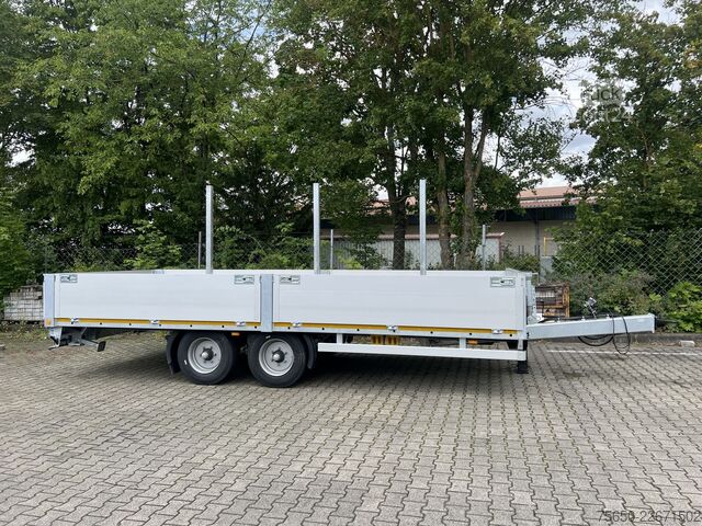 Reboque aberto Möslein THT 11- G 6,2  Tandem Pritsche- Tieflader mit Rungentaschen