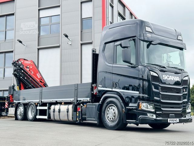 Autokran SCANIA R560 B 6x2-4 Containerpritsche/FASSI F545RA.2.28