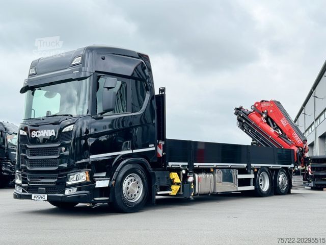 Autokran SCANIA R560 B 6x2-4 Containerpritsche/FASSI F545RA.2.28