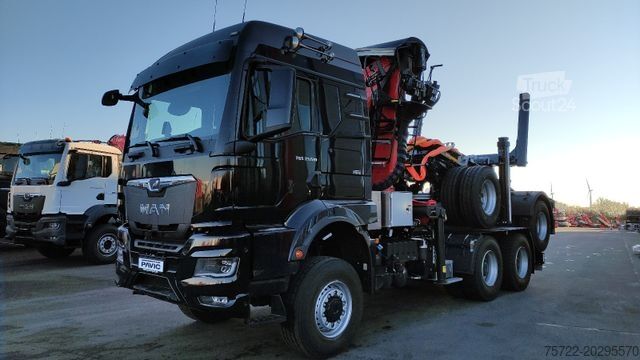 Φορτηγό μεταφοράς ξυλείας MAN TGS 33.520 BL 6X6 Langholz + Nachläufer