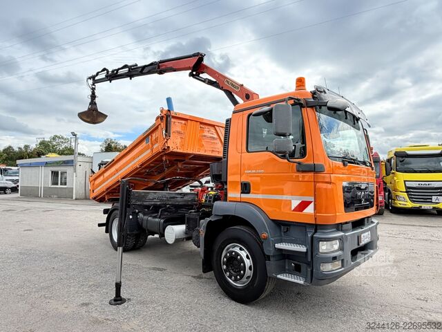Camion benne MAN TGM 18.340BB/Meiller+PalfingerPK11001B+Greifer