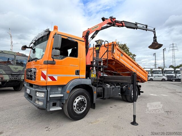 Camion benne MAN TGM 18.340BB/Meiller+PalfingerPK11001B+Greifer