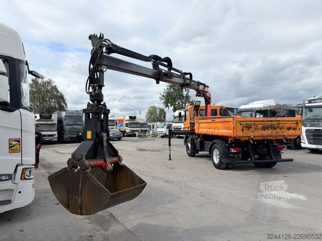 Camion benne MAN TGM 18.340BB/Meiller+PalfingerPK11001B+Greifer